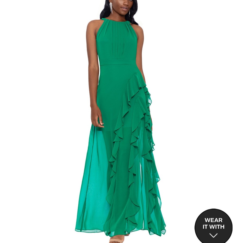 Petite Ruffled Halter Gown 8P